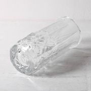 Small Vase / Vintage Clear Leaf Pattern Textured Glass Flower Vase Fidenza