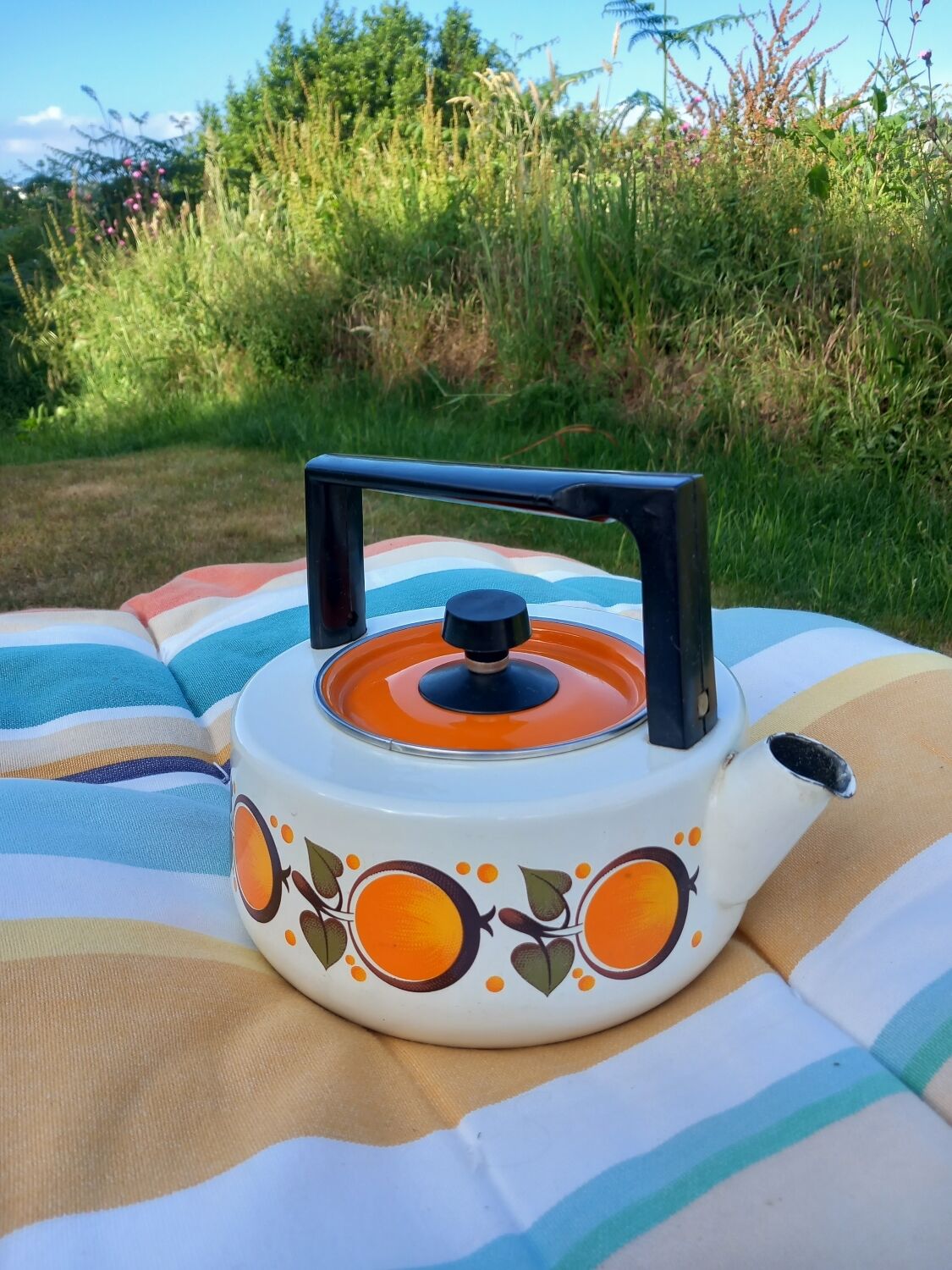 Vintage enamelled kettle