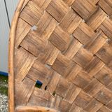 Children's armchair in woven chestnut