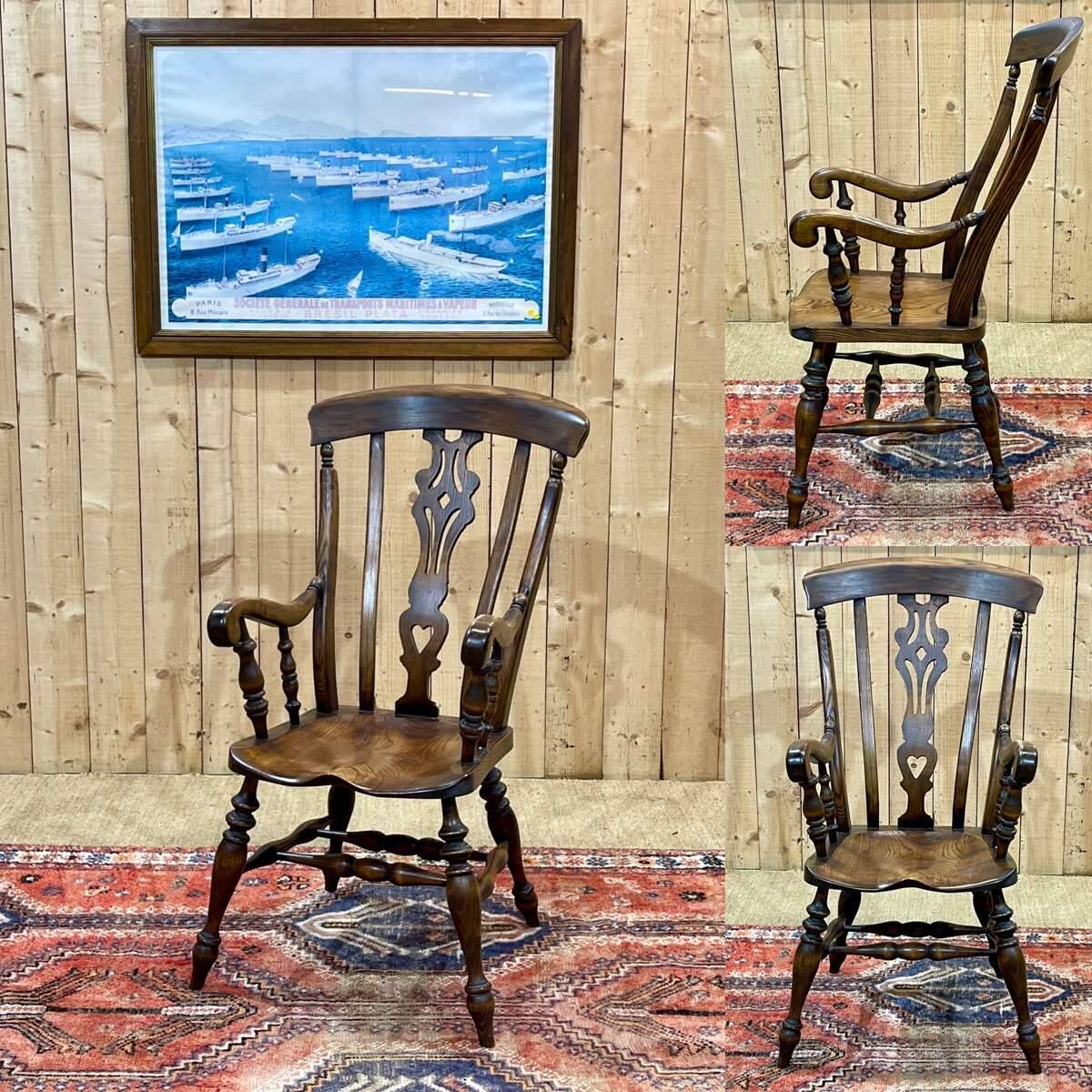 1950s English ash armchair