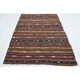 1970s Vintage Turkish Oushak Handmade Wool Cotton Brown Area Rug 167x229