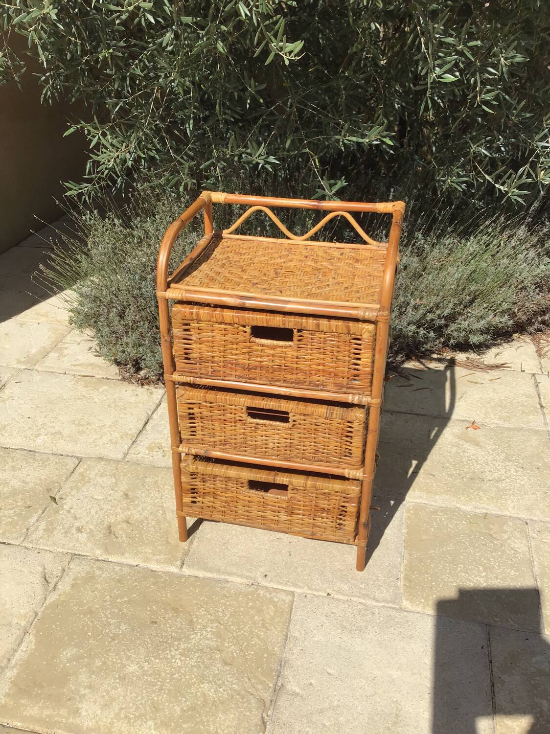 Rattan chest of drawers