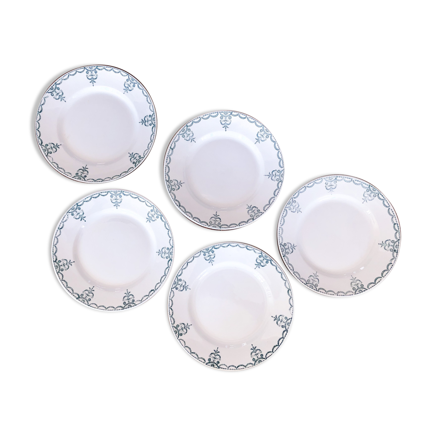 Set of 5 Moulin des Loups plates