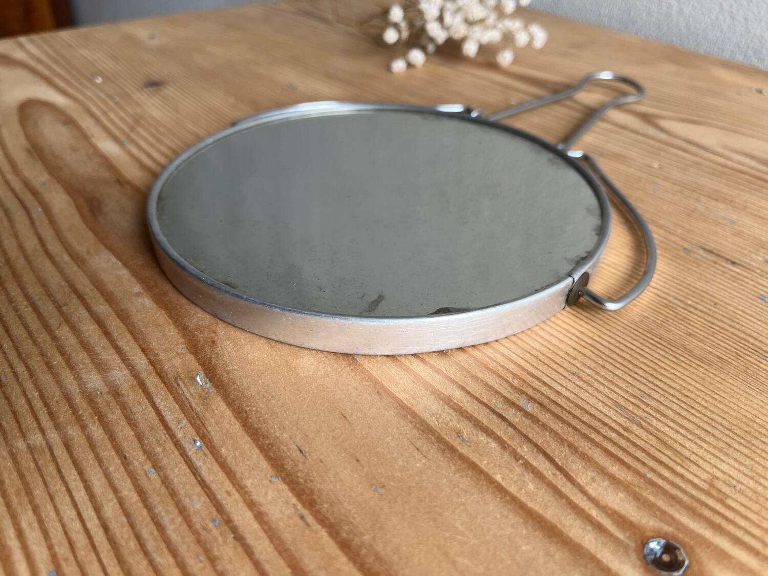 Vintage round barber mirror