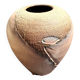 Glazed stoneware vase with a contemporary design, signed to be identified.