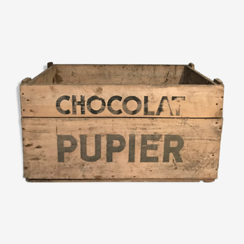 Caisse en bois chocolat pupier