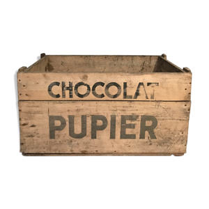 Caisse en bois chocolat pupier