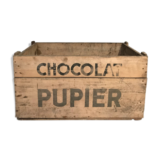 Caisse en bois chocolat pupier