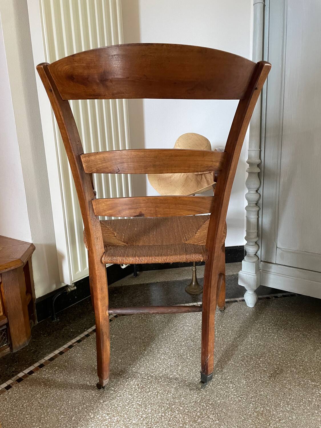 Restoration period straw armchair