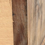 Art Deco glass-fronted Parisian buffet in raw wood