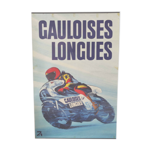 Affiche vintage publicitaire moto