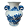 Vase chinois bleu et blanc anses sculptées décor paysage