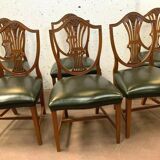 Suite of six Natural Wood Model chairs with 20th century wheat cobs