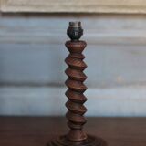 Turned wood lamp base, wooden lamp, table lamp, bedside lamp, lamp