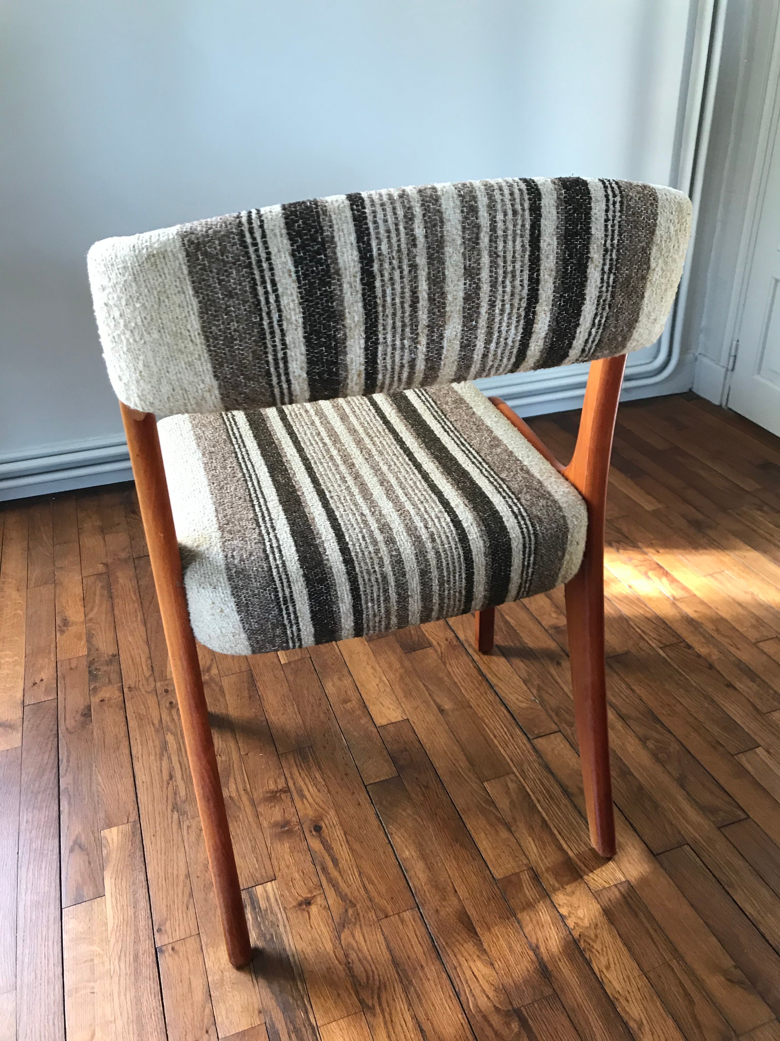 Wooden chair and woolly fabric