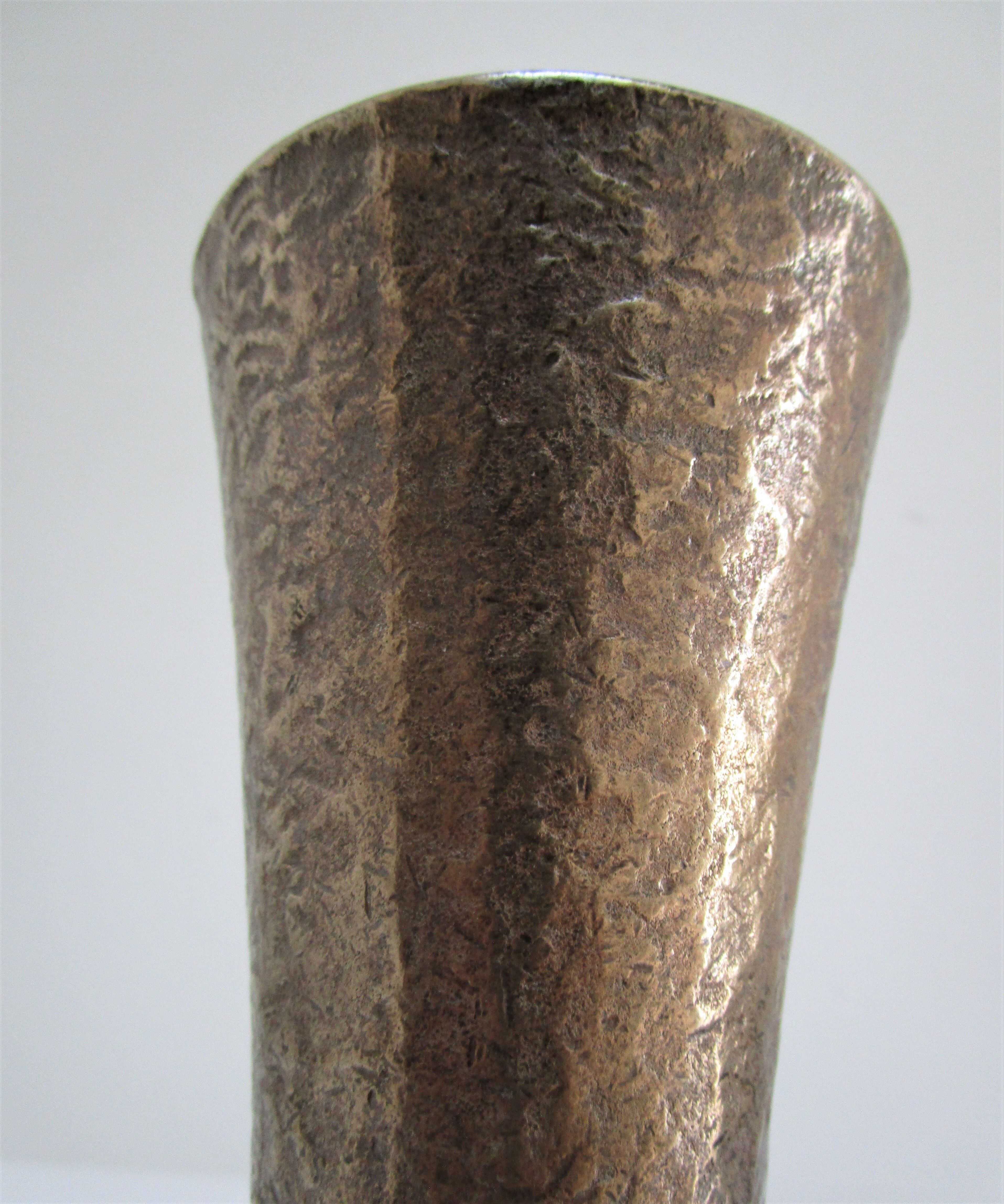 Solid bronze vase brutalist 70s