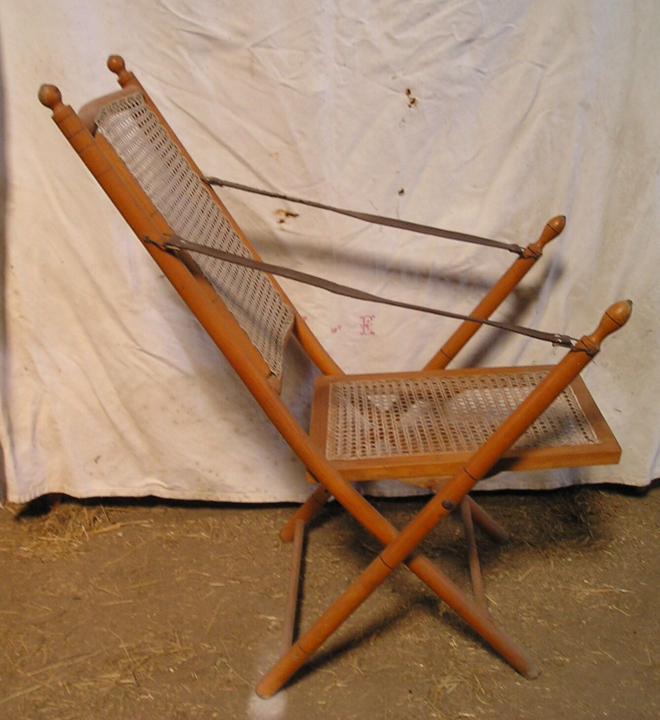 Folding cane armchair early XX