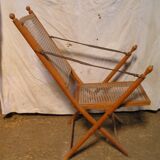 Fauteuil canné pliant début XX
