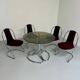 Set of 4 tubular chairs, Italian design, 70s vintage, Cantilever