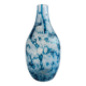 Brutalist Blue and White Reactive Art Glass Vase, Europe, 1970s