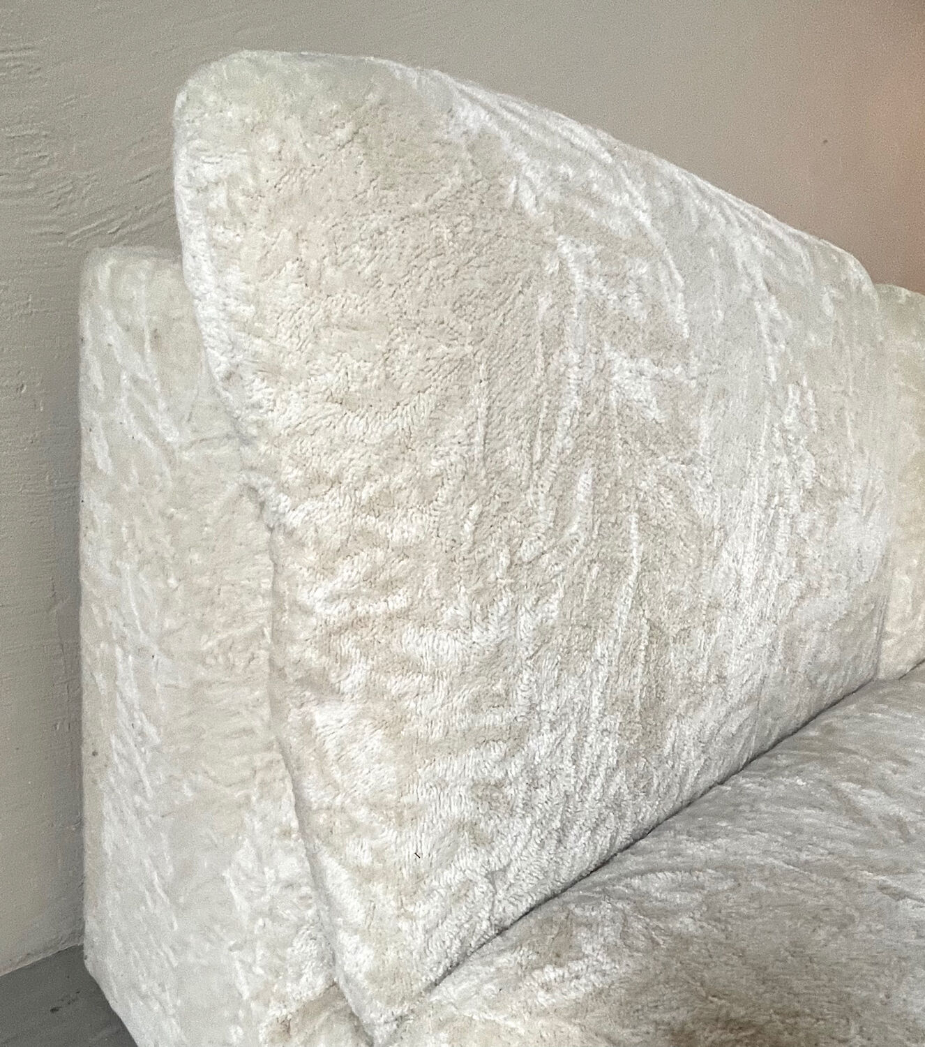 Modular corner sofa white pluche 7 elements