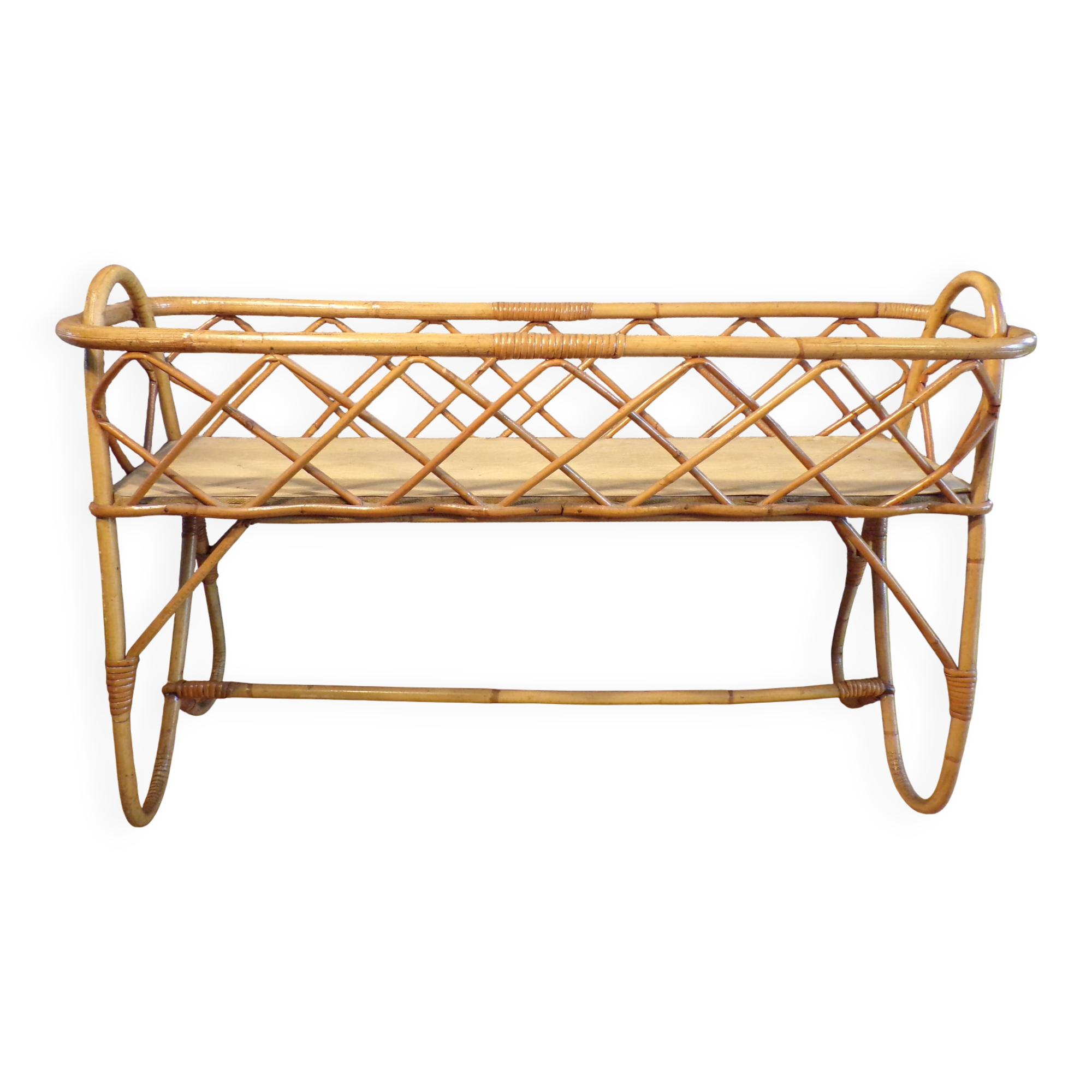 Vintage rattan planter