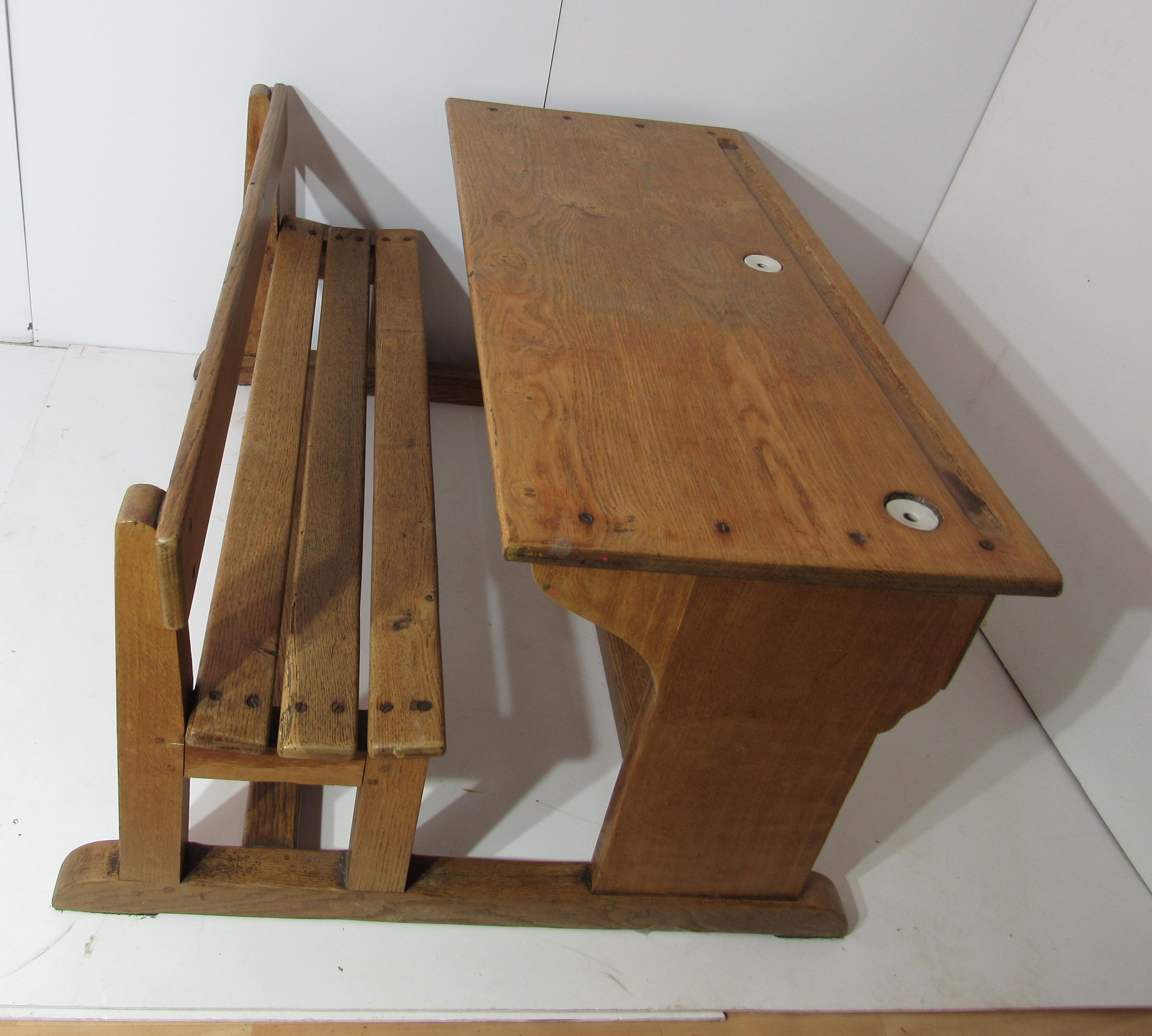 Light oak school desk