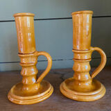 Pair of ceramic candle holders from Biot