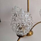 3 branch chandelier with glass globes from the 60s