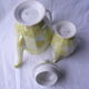 Art Deco style iridescent yellow porcelain coffee service