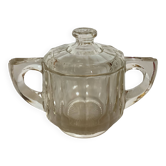 Antique faceted glass sugar bowl