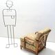 Pair of Olive Green Fabric Armchairs by Paolo Buffa with Walnut Frame