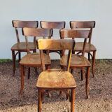 Series of 6 vintage restaurant bistro chairs - 1950s