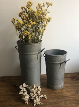Pair of zinc pots, florist vases - Model 5