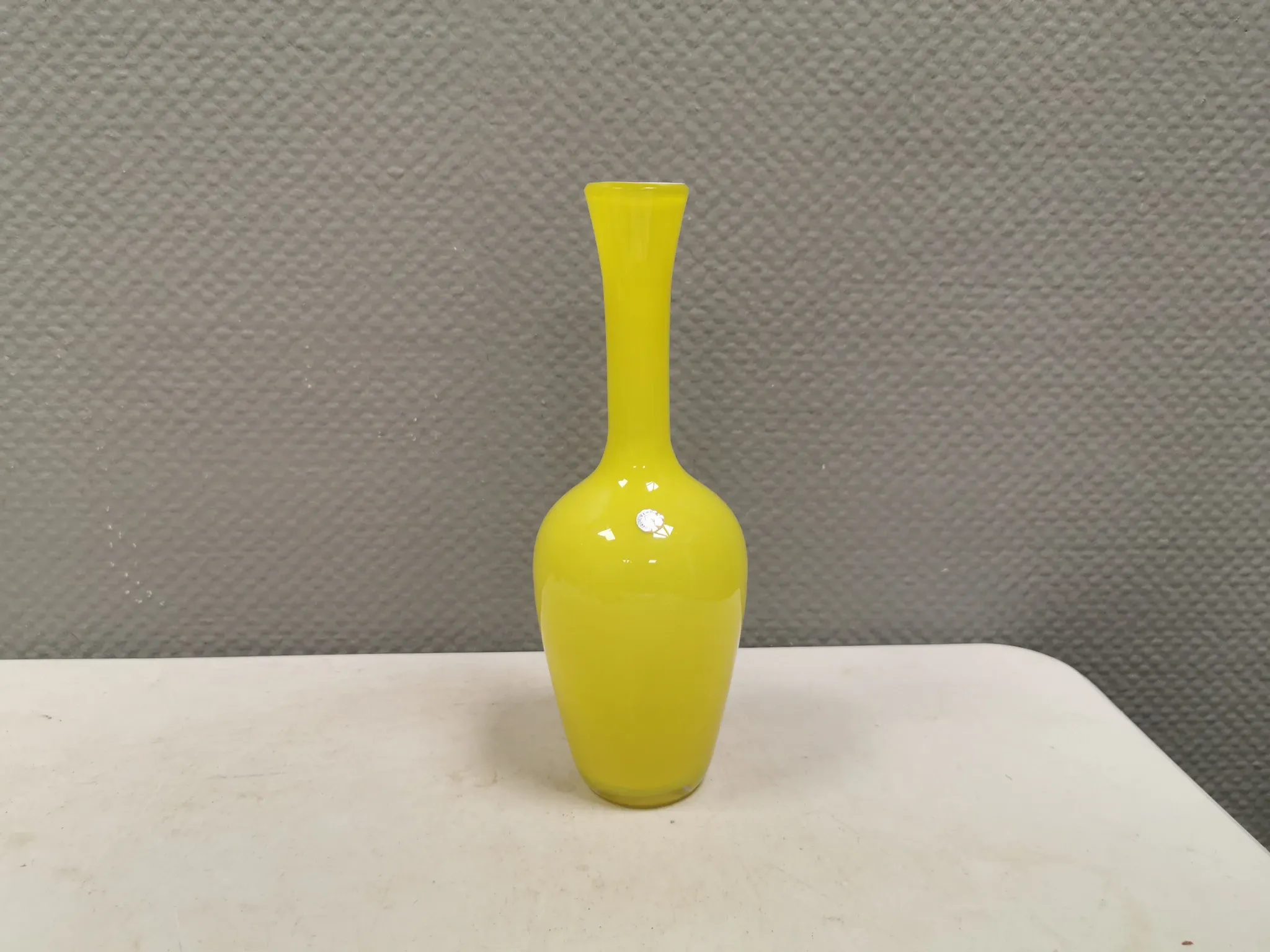 Swedish glass vase from the 1980s in a lovely yellow colour.