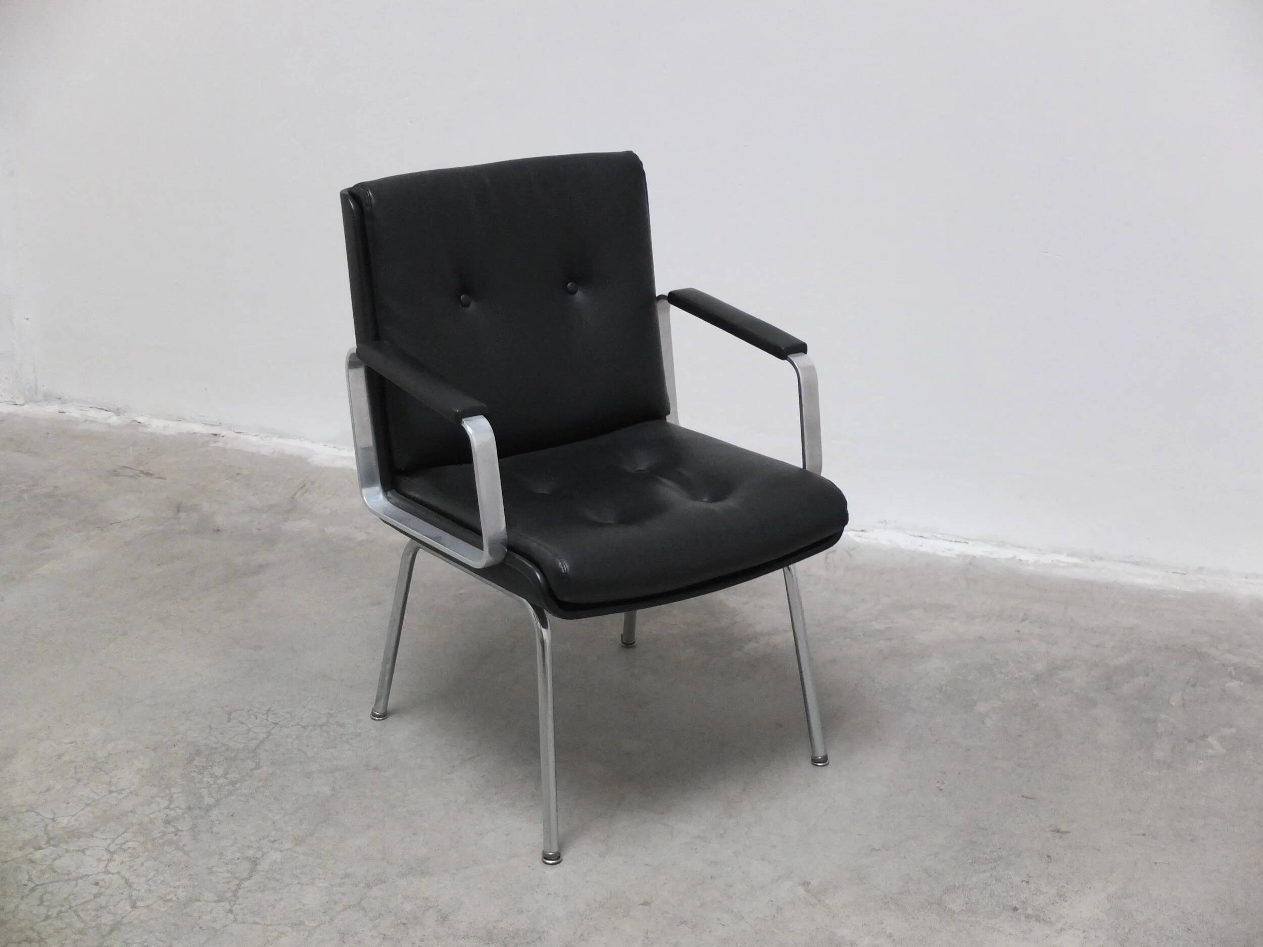 Executive leather armchair by Egon Eiermann for Wilde + Spieth, 1960s