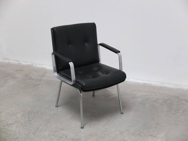 Fauteuil exécutif en cuir par Egon Eiermann pour Wilde + Spieth, années 1960.