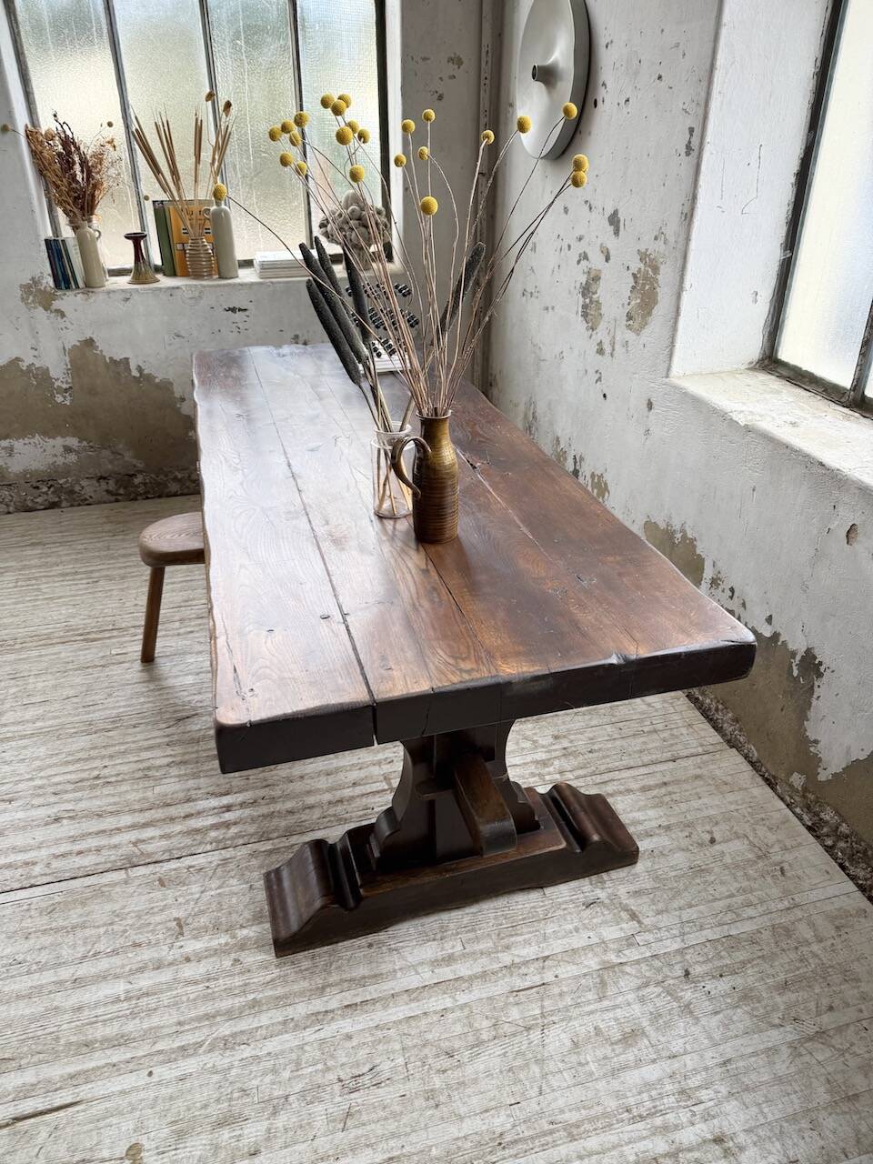 Table de monastère XXL en chêne, 19ème s.