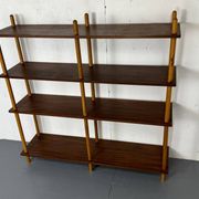 Mid-century modernist teak stick wall cabinet attributed to Willem Lutjens for Gouda Den Boer, 1950s