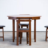 Table set and built-in chairs (x4) Vintage Scandinavian 1960