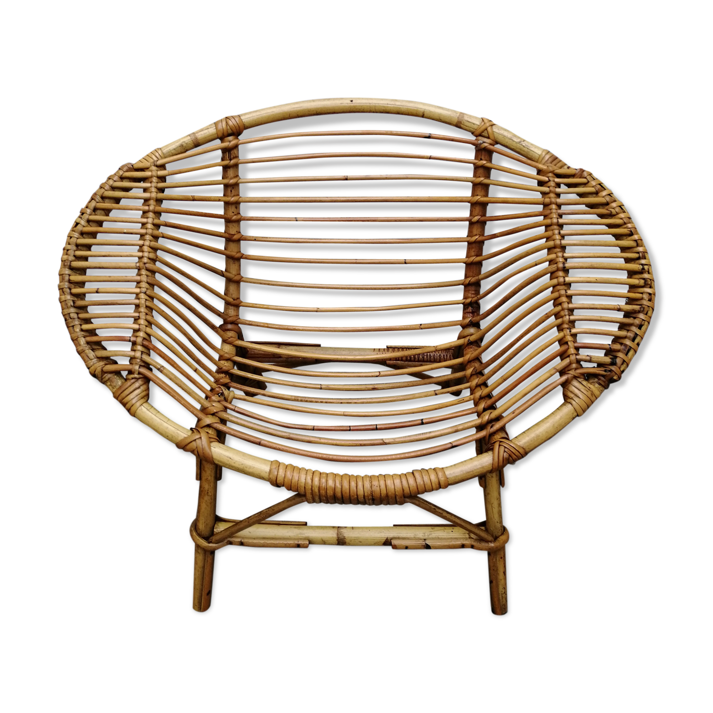 Children's lemon rattan chair