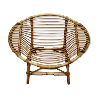 Children's lemon rattan chair