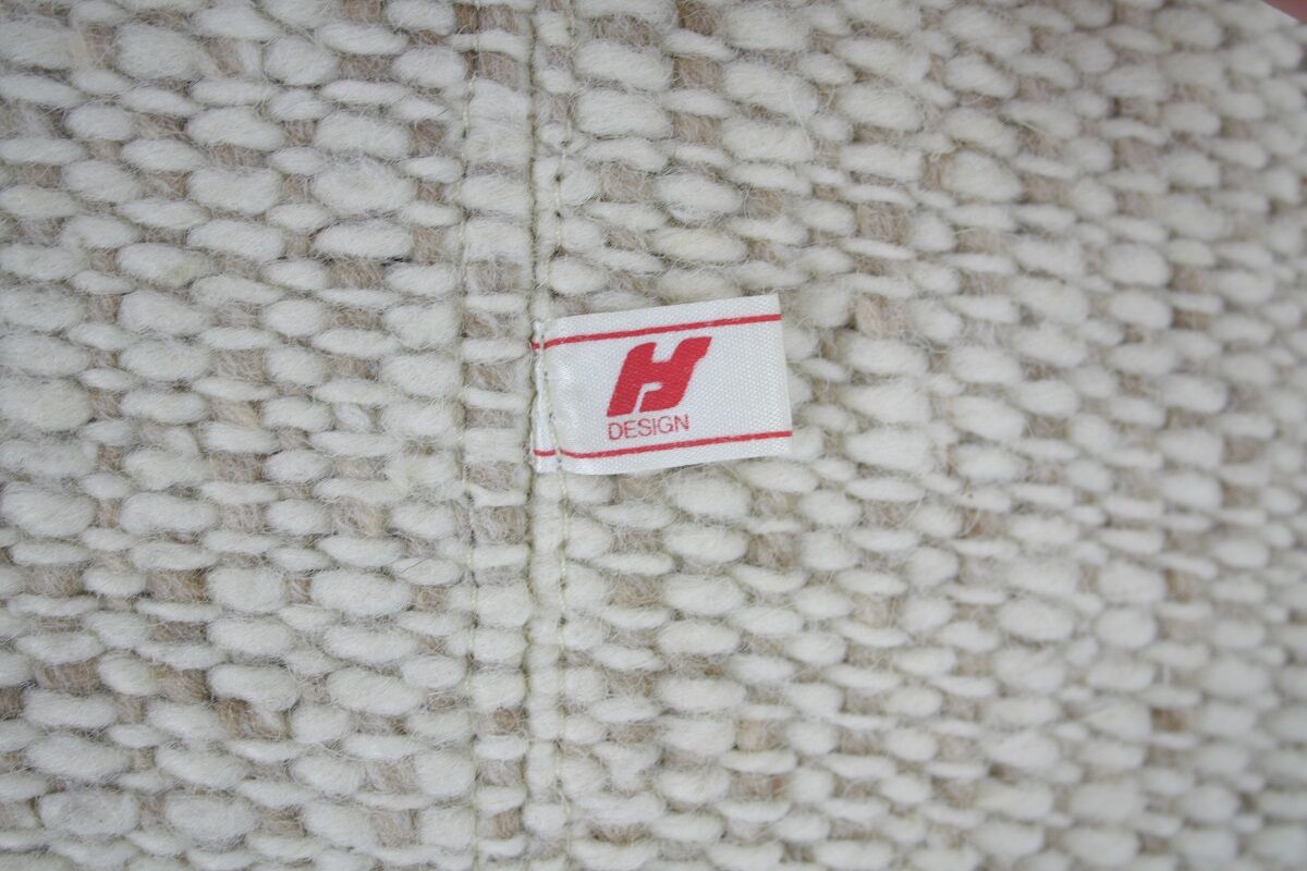 Teak three-seater sofa