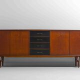 Minimalist sideboard in warm teak by Van Pelt, Belgium 1960s