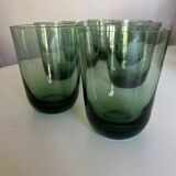 Set de 6 verres gobelets de verre vert 1960 XL