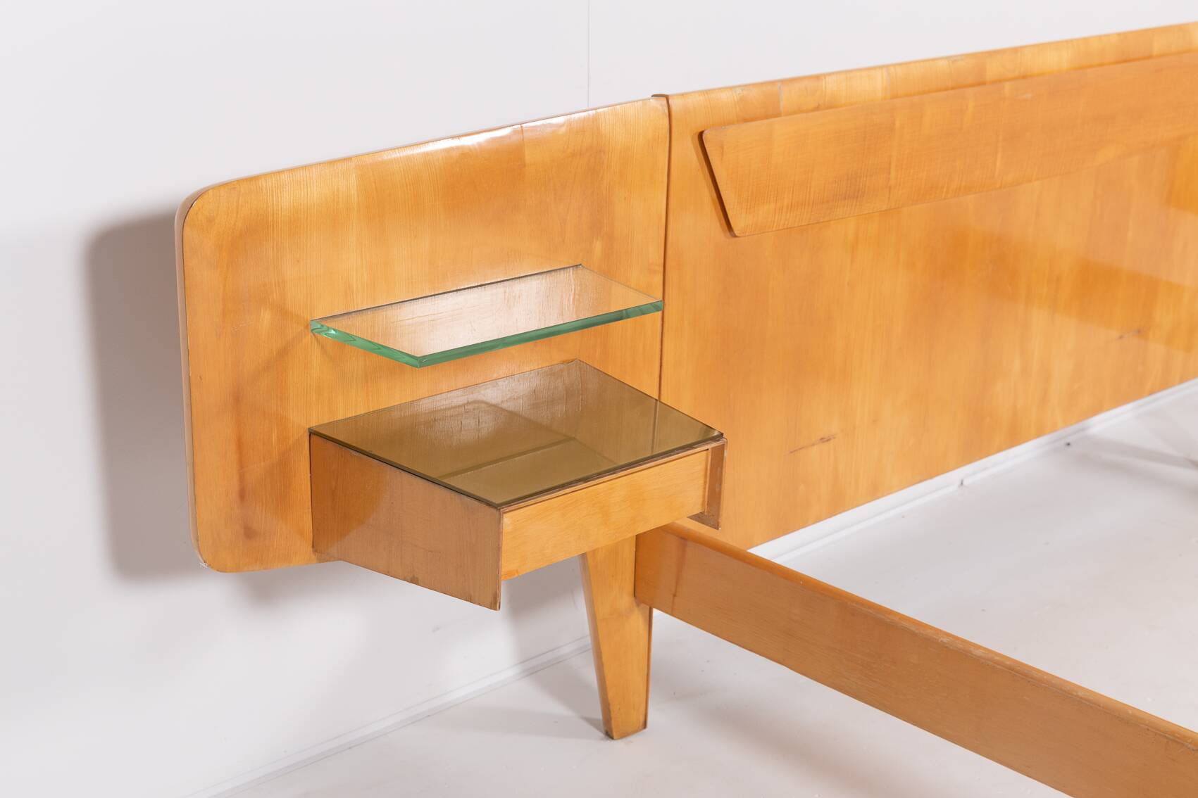 1950’s Mid-Century Italian Modern double bed frame from Vittorio Dassi