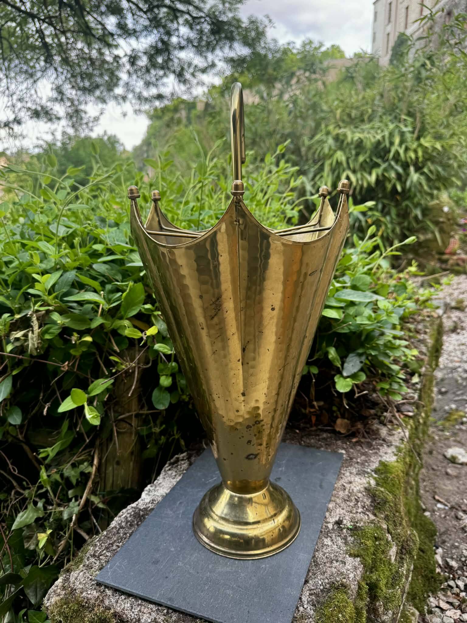 1960s vintage brass umbrella stand