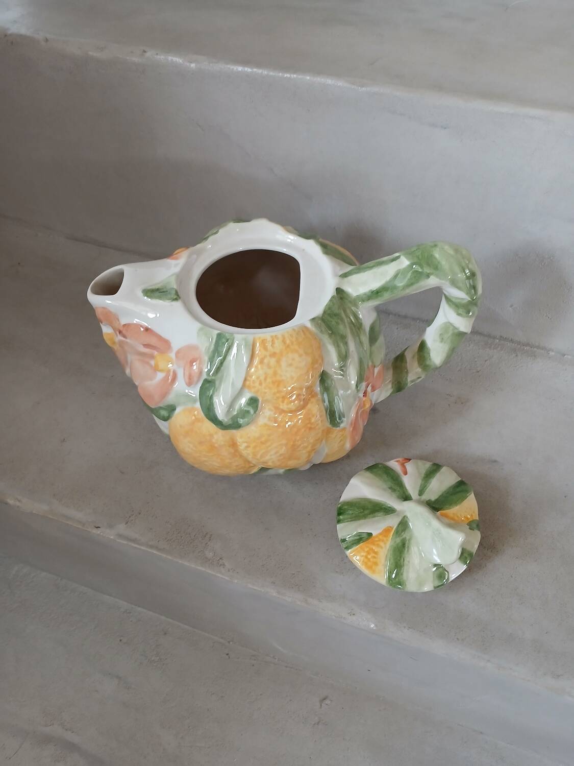 Antique slip teapot