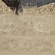 6 old glass champagne glasses