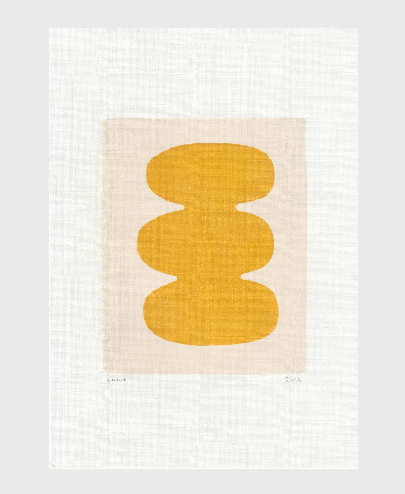 Peinture abstraite sur papier signée Eawy